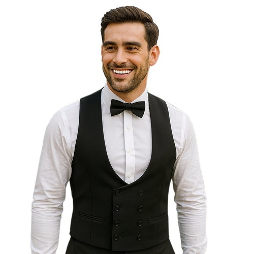 Black tuxedo waistcoat 100 - waistcoat, 100%