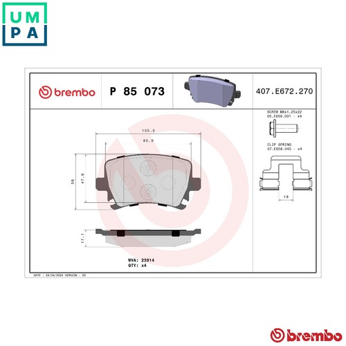 Brake pad set disc - brake,