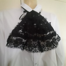 Black Lace Frilly Jabot