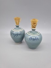 A Vintage Old Hampstead Pottery Cruet Set (Salt & Pepper) by Maria Seviers.