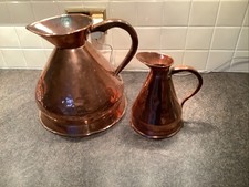 2 Antique Copper Haystack/ Harvest Jugs,  2 Gallon & 5 Pints.