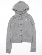 Hollister Womens Grey Button