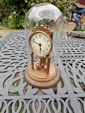 Antique 400 day torsion pendulum clock by AUGUST SHATZ ENAMEL DIAL