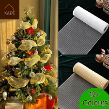 30ft Premium Christmas Ribbon Mesh Roll Tree Deco DIY Wreath Garland Gift Wrap