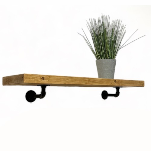Rustic shelf with pipe black - pipe,