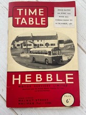 Hebble Bus timetable dated 6th June 1959