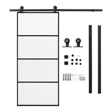 4-Panel Clear Glass Sliding