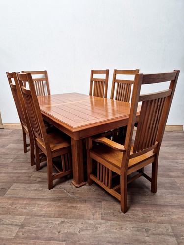 Wooden dining table set - dining, 6