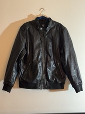 Men’s Superdry Black Leather Biker Bomber Jacket M5011435A XL- XXL