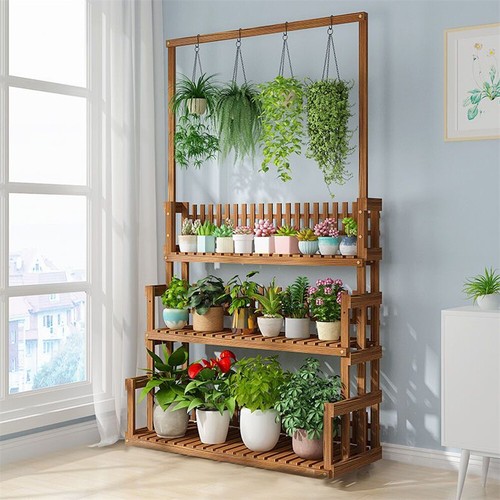 Large wood plant stand - large,