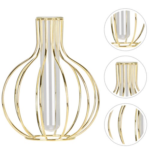 Geometric golden glass vase - geometric,