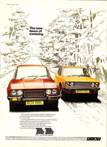 1973 advert fiat 128 124 - &,
