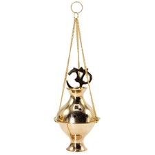 Hanging brass incense burner - hanging,