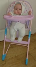 Dolls Peppa Pig High Chair with Tray + soft bodied Baby Doll
