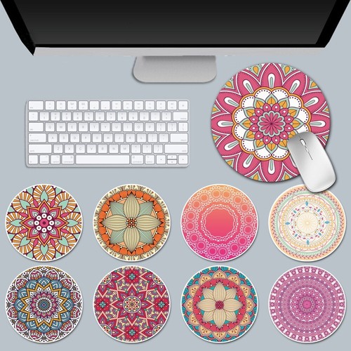 Mandala pattern leather - leather, mouse