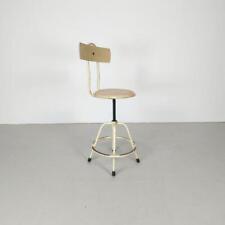 VINTAGE INDUSTRIAL METAL POLISH FACTORY HOSPITAL BAR STOOL 1950s #3966