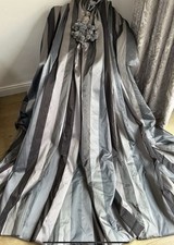  FABULOUS HUGE HEAVY QUALITY BESPOKE DESIGNER SILK TAFFETA INTERLINED CURTAINS 