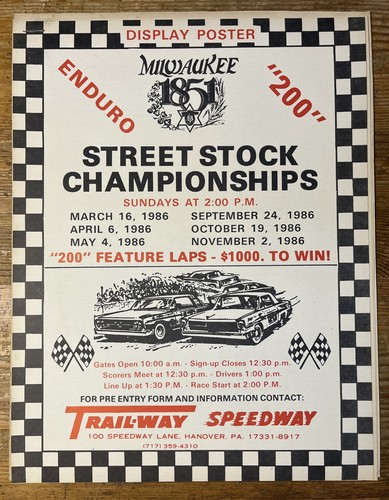 1986 stock car race - race, poster