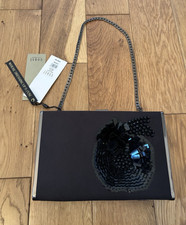 Coast Harlie Black Clutch Satin Sequins Evening Handbag (New other with tags)