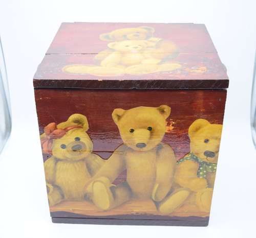 Vintage wooden toy chest - vintage,