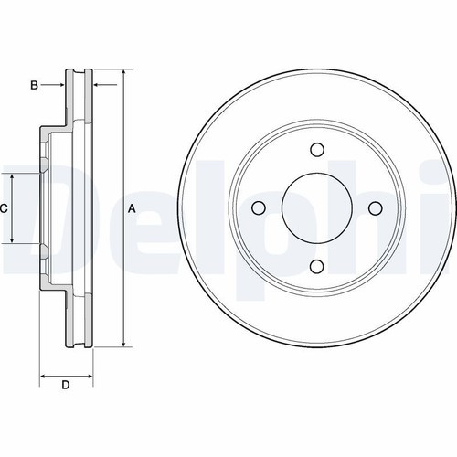 Front brake disc - disc, delphi