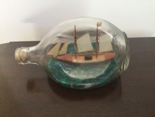 Vintage Ship In A Bottle " Coniston" Sailing Ship in Haig’s Dimple Whisky Bottle