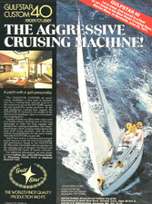 1977 Gulfstar Custom 40 Yacht Racer Cruiser Boat Sailboat vintage Print Ad