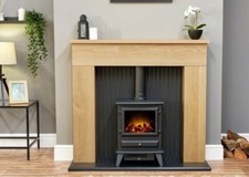 Electric fire stove oak - oak, mantle