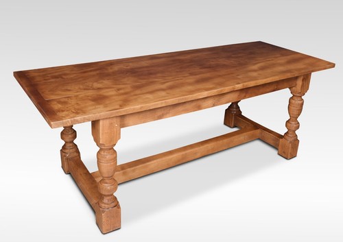 Elm plank top refectory - , table