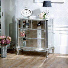 Mirrored Chest of Drawers vintage french crystal silver antique bedroom storage