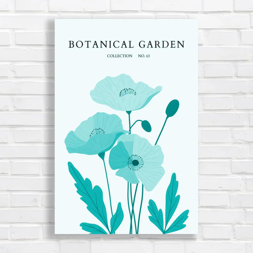 Botanical garden floral teal - garden,