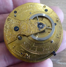 LONDON MAKER D&W MORICE ANTIQUE GENTS FUSEE  POCKET WATCH MOVEMENT