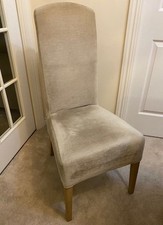 4 Next High back dining chairs coulor- natural chenille with lightwoodfeet