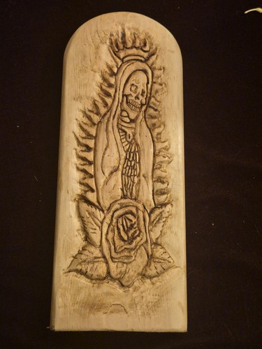 Santa muerte wooden carved - wooden,,