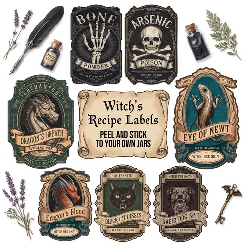 Witch kitchen recipe labels - kitchen,