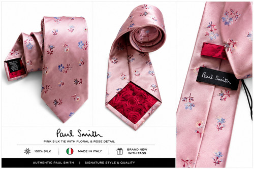 Paul smith silk tie - paul, pink