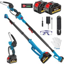 Cordless Pole Saw 2 in 1 Electric Chainsaw 6 Inch 2 Battery RayShine