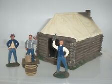 OLD NORTH WEST ACW06 CAMP LIFE TROOPS DRINKING OUTSIDE LOG CABIN BUILDING 