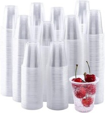 1000 Clear Plastic Vending Cups Reusable / Disposable Drinking Cups 7oz
