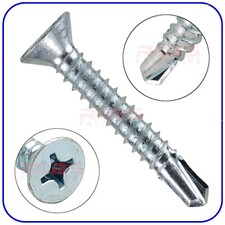 Self Drilling Screws Countersunk Tek Self-Tapping Metal Fixing Windows Roofing