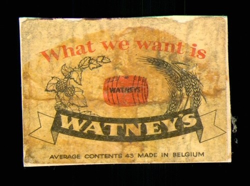 Matchbox label brewery watneys - brewery,