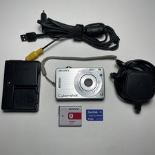 Sony Cybershot DSC-W70 7.2MP Digital Camera Tested + Charger, Battery, 4GB Card