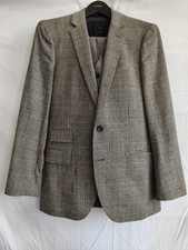J-Crew prince of Wales check charcoal 3 piece suit 38R 