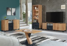 TV Stand Oak & Black Concrete