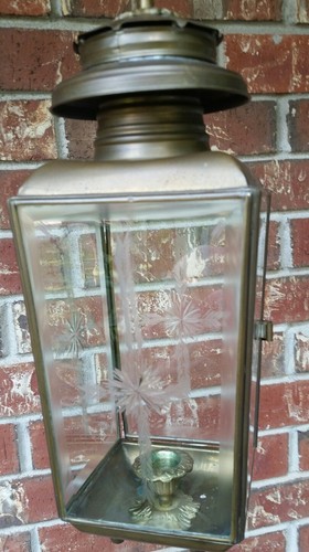 Vtg brass lantern candle - ,