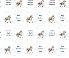 White horse christmas personalised Christmas gift wrapping paper