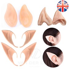 VDL Elf Ears Easy Fit Latex Halloween Party Hobbit Spock Fancy Dress Costume
