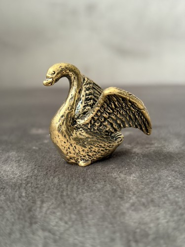Graceful swans solid brass - swans,
