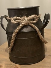 Rustic Tin Metal Milk Jug