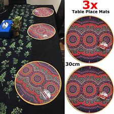 3x Round Woven Placemats 30cm